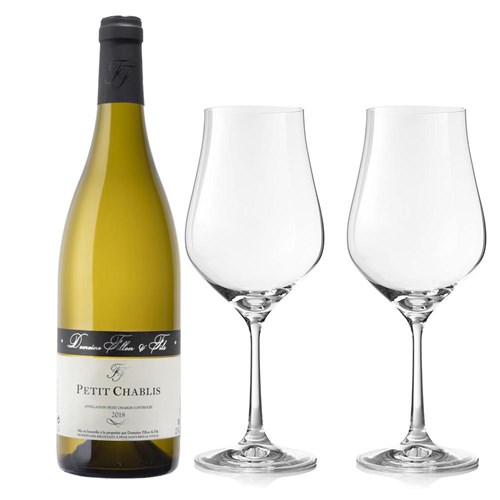 Domaine Fillon Petit Chablis 75cl White Wine And Crystal Classic Collection Wine Glasses